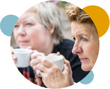 carers having a cup of tea_circular photo carers having a cup of tea_circular photo