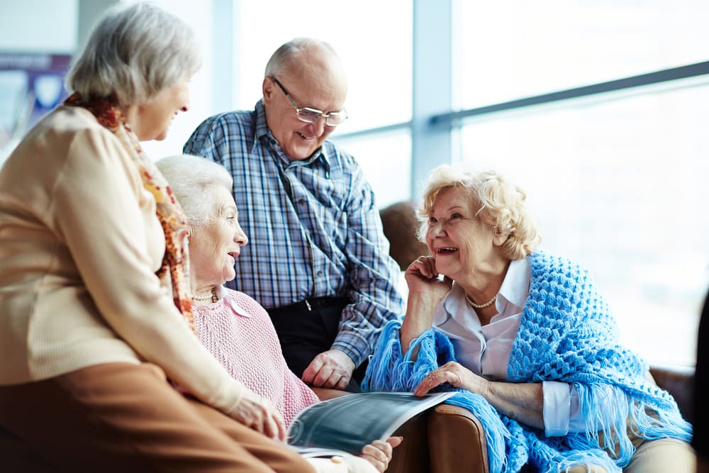 group of happy elderly people