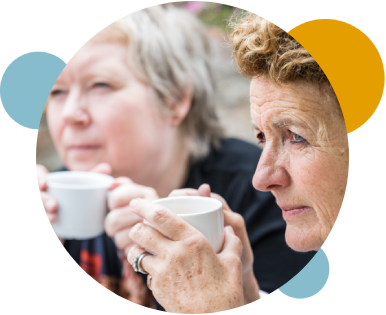 carers having a cup of tea_circular photo