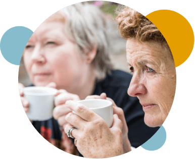 carers having a cup of tea_circular photo