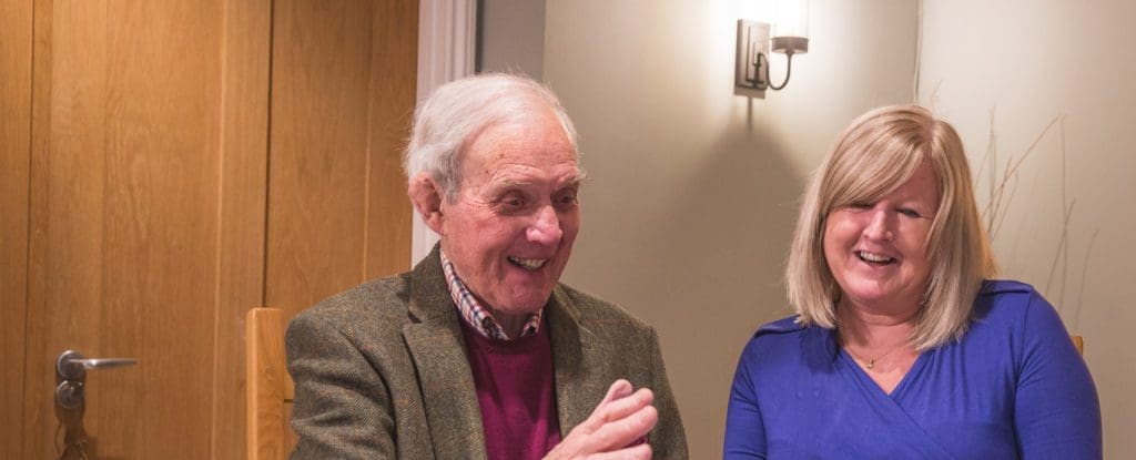 dementia case study_carer smiling with a patient with dementia