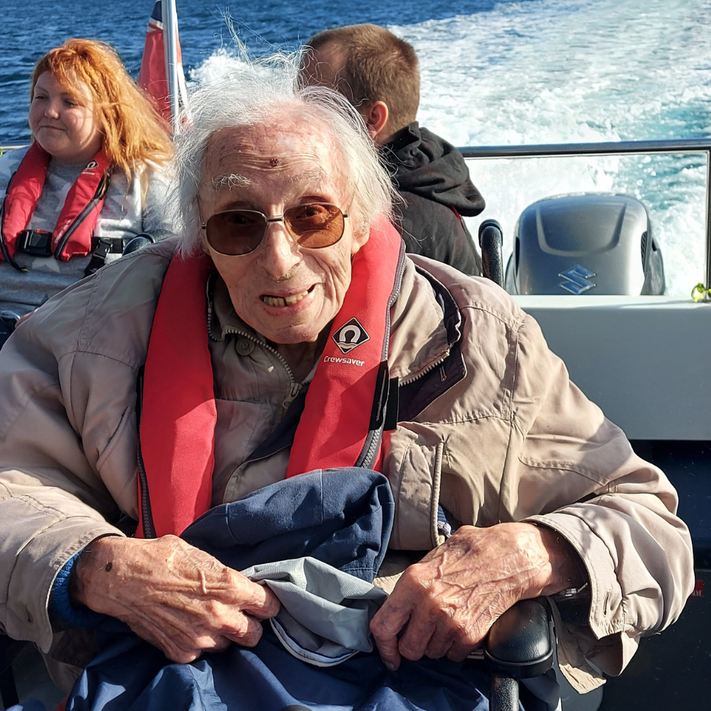 Live-in care client turns into Captain Frank for the day