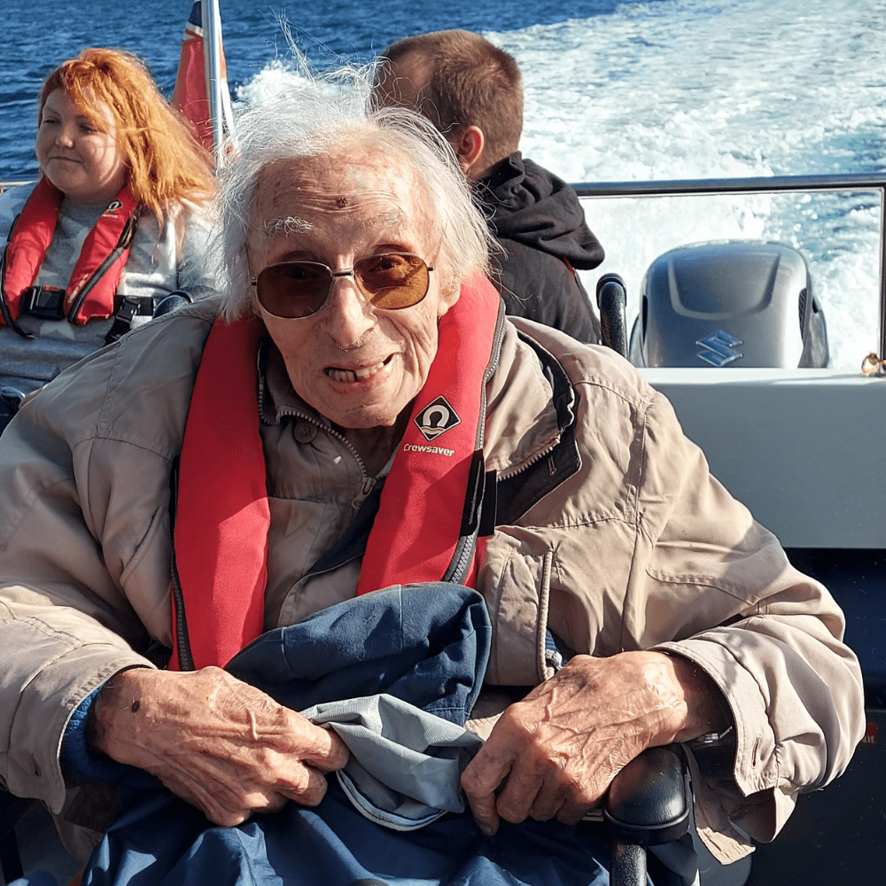 Live-in care client turns into Captain Frank for the day