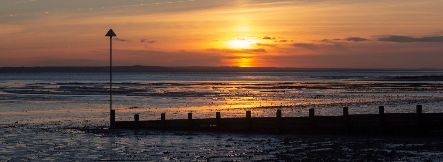 Southend-on-sea beach at sunset