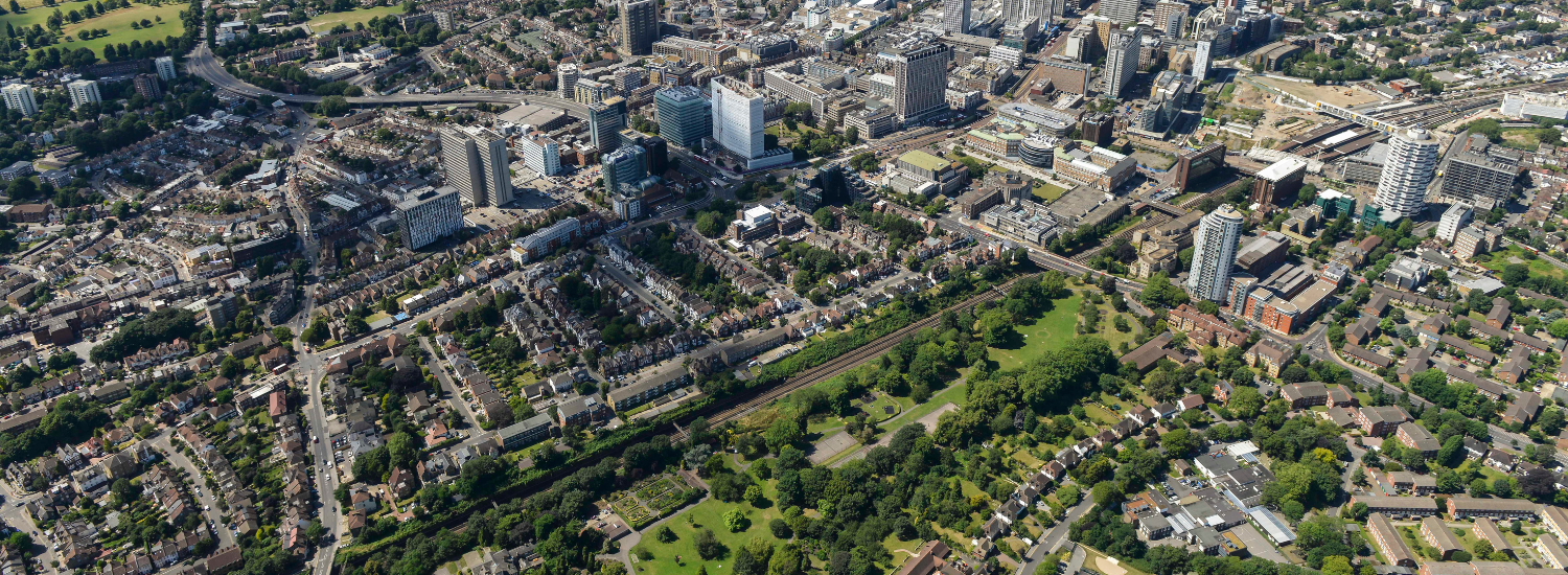 Aerial shot of Croydon